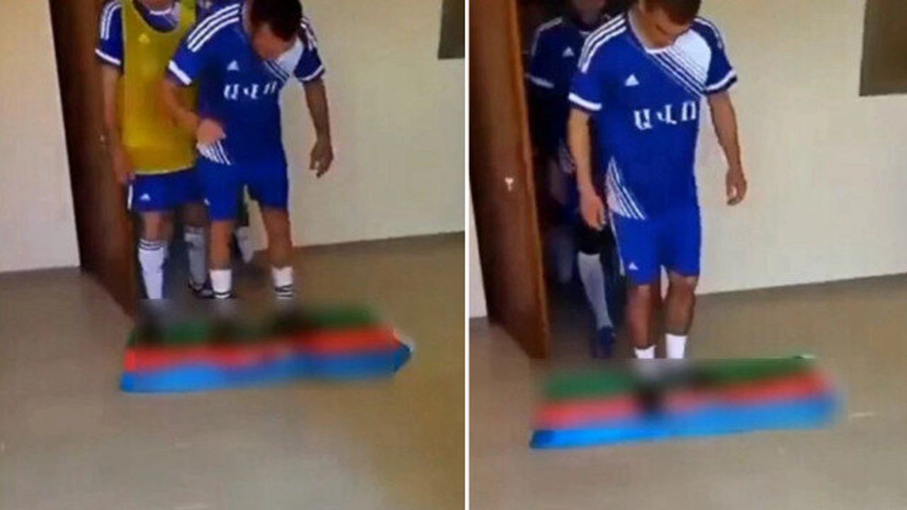 Ermeni futbolcuların Azerbaycan bayrağına yaptığı saygısızlık cezasız kalmadı