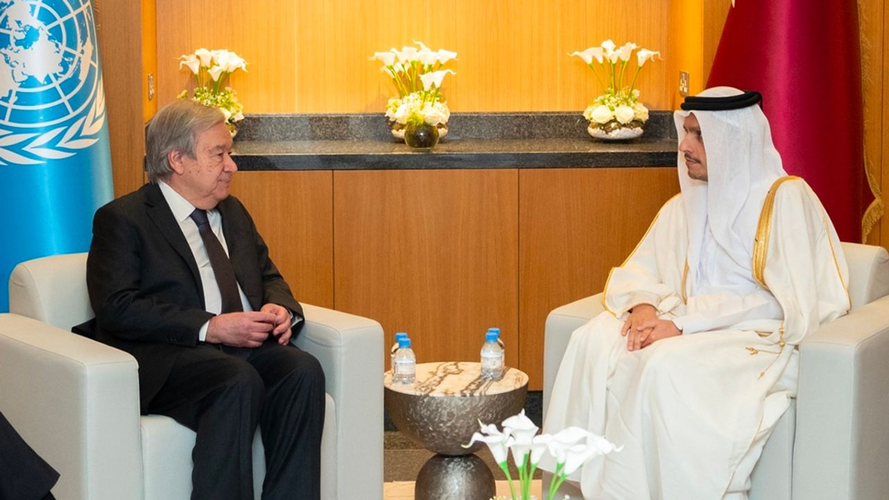 Katar Dışişleri Bakanı, BM Genel Sekreteri'yle Gazze'yi görüştü