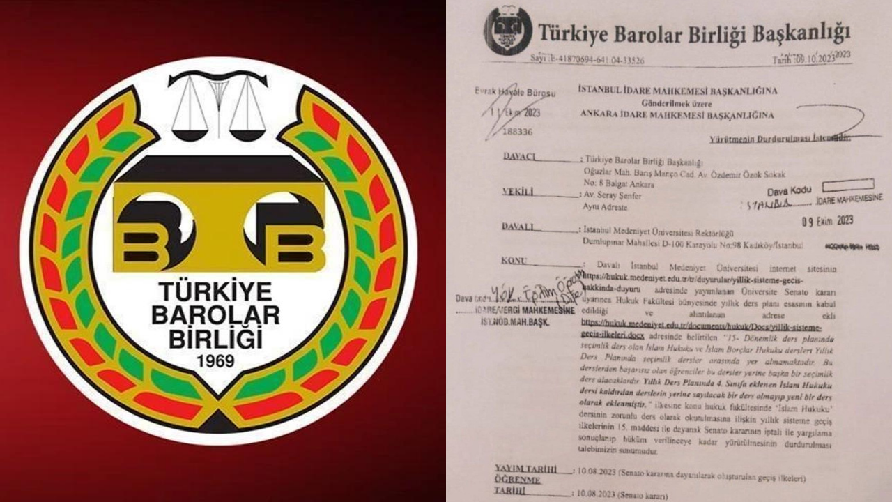 Türkiye Barolar Birliği, İslam Hukuku dersinden rahatsız oldu!