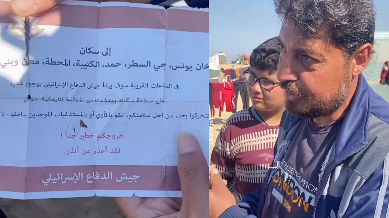 Gazzeli adam İsrail'in dağıttığı broşürü saklıyor: "Gelirlerse bunu göstereceğim!"