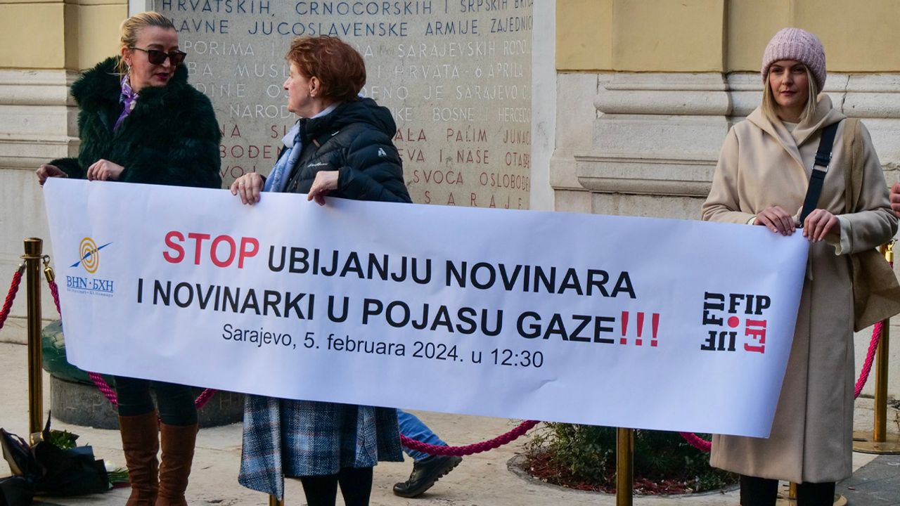 Bosna Hersekli ve Hırvatistanlı gazeteciler, Gazze'de öldürülen meslektaşlarını andı