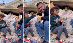 Filistinli minik kız, enkaza dönen evinden makyaj malzemelerini kurtarabildi