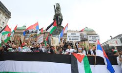 Sırbistan'da Filistin'e destek ve dayanışma gösterisi