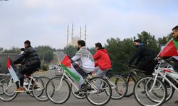 Diyarbakır'da Gazze'ye destek için pedal çevirdiler