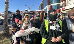 Vanlılar yaptıkları yürüyüşle İsrail'in Gazze'ye yönelik saldırılarını protesto etti