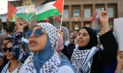 Fas Parlamentosu önünde İsrail'in Gazze saldırıları protesto edildi