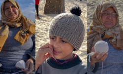 Kampta bulunan çocuklara şapka ören Gazzeli nine: "Tek hayalim Mescid-i Aksa'da dua etmek!"