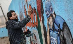İdlibli grafiti sanatçısından Filistinli gazeteci Dahduh'a destek