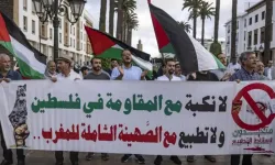 Fas'ta İsrail'in açlığa sürüklediği Gazze'ye destek gösterileri düzenlendi