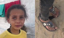 Terliği yırtılan Gazzeli kız çocuğu gözyaşlarını tutamadı: "Tek terliğim vardı o da yırtıldı"