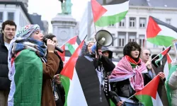 Brüksel'de Filistinlilere destek gösterisi düzenlendi