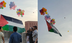 Hindistanlı gençlerden Filistin'e balonlu destek