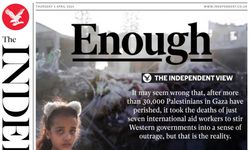 İsrail'in yardım çalışanlarını öldürmesine 'Yeter' manşeti
