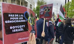 Fransa'da Filistin destekçileri İsrail'in olimpiyatlara katılımını protesto etti