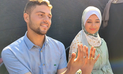 Filistinli çift, savaşın gölgesinde dünya evine girdi