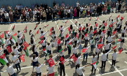 Rize'de ilkokul öğrencilerinden Filistin'e destek