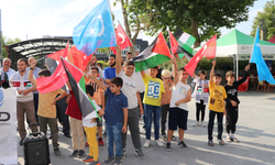 Niğde'de çocuklar, İsrail'in Filistin'e yönelik saldırılarını protesto etti