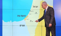 Netanyahu, Batı Şeria'nın "ilhak edildiği" İsrail haritasını tekrar gösterdi