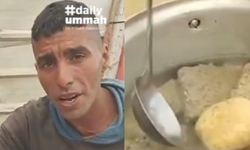 Gazzeli baba, çocuklarının açlığını gidermek için taş kaynatıyor!