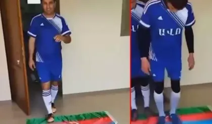 Azerbaycan bayrağını ayaklar altına alan Ermeni futbolculara hapis cezası
