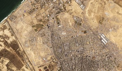 Uydu fotoğrafları, Gazze'nin güneyindeki Han Yunus’ta yeni çadır yerleşkesi yapıldığını gösteriyor