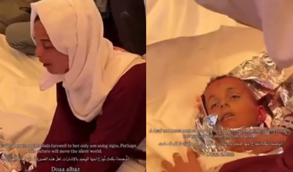 Gazzeli işitme engelli anne, şehit oğluna işaret diliyle veda etti