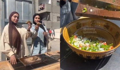 Gazzeli gençler Türkçe şarkıyla yemek tarifi paylaştı