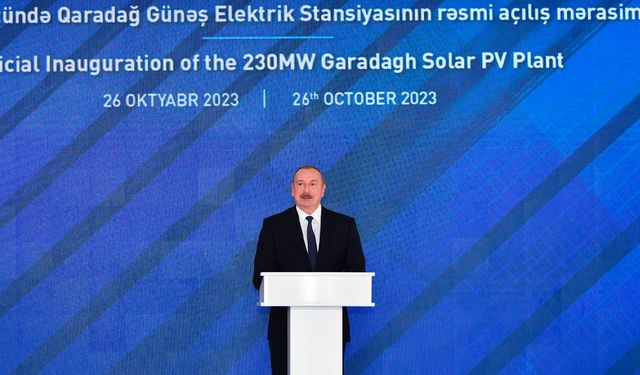 Azerbaycan Cumhurbaşkanı Aliyev: "10 gigavata kadar yenilenebilir enerji üretmeyi planlıyoruz"