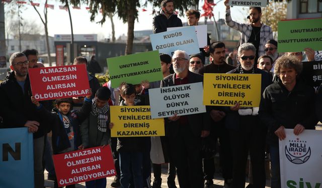 Sakarya'da İsrail'in Gazze'ye yönelik saldırıları protesto edildi