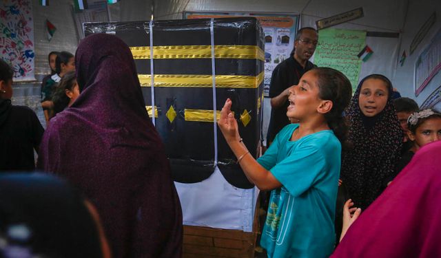 Gazze'de düzenlenen etkinlikle çocuklara hac ve umre eğitimi verildi