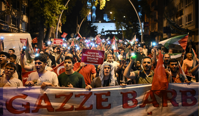 Ankara'da İsrail'in Gazze'ye yönelik saldırılarını protesto için yürüyüş düzenlendi