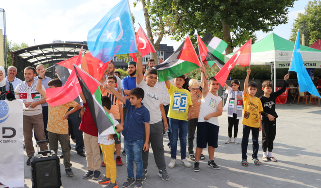 Niğde'de çocuklar, İsrail'in Filistin'e yönelik saldırılarını protesto etti