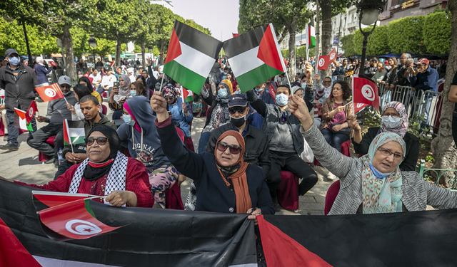 Tunuslu aktivistler, Arap Birliği'ni protesto etti