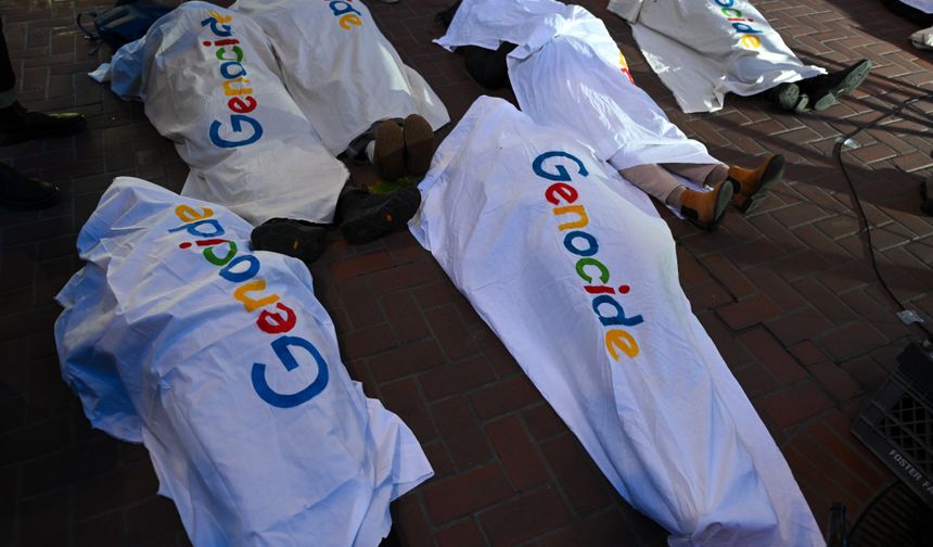 Filistin yanlısı göstericiler Google'ı protesto etti