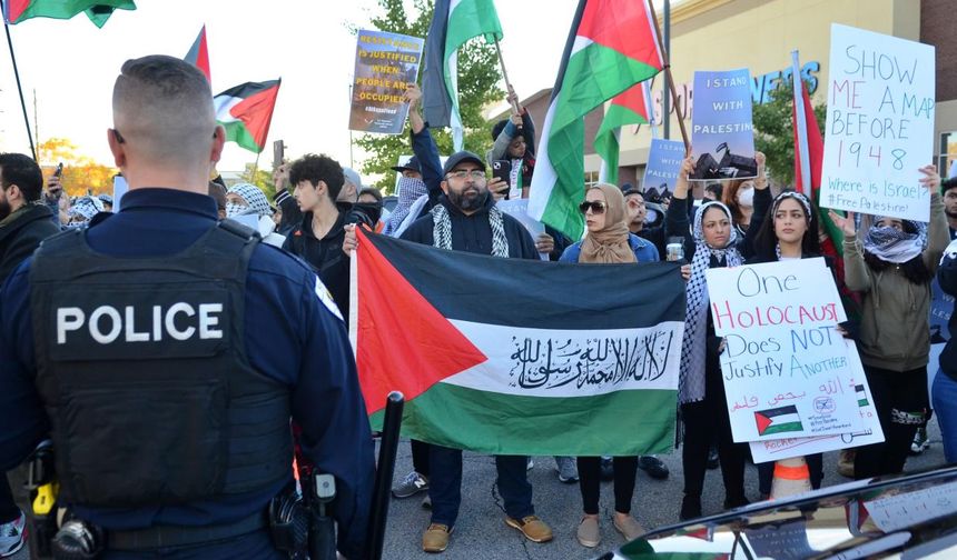 Kanada'da Filistin'e destek gösterisi düzenleyen 21 kişi gözaltına alındı
