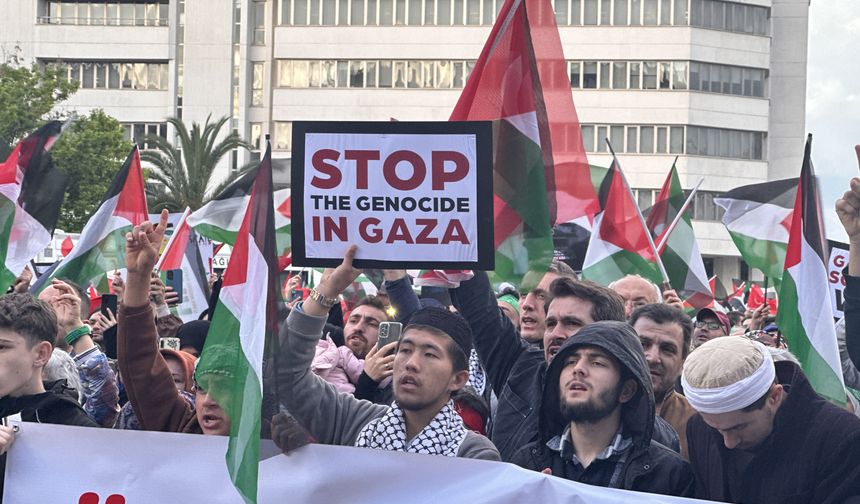Samsun'da Filistin'e destek yürüyüşü düzenlendi