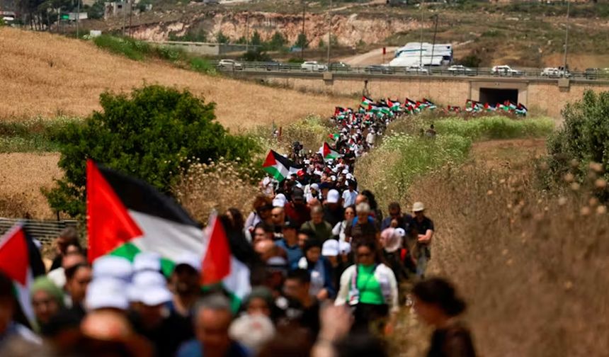 İsrail vatandaşı Filistinliler Nekbe'nin 76. yılında yürüyüş düzenledi