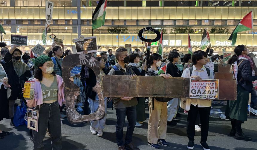 Nekbe'nin 76. yılında Tokyo'da İsrail karşıtı gösteri düzenlendi