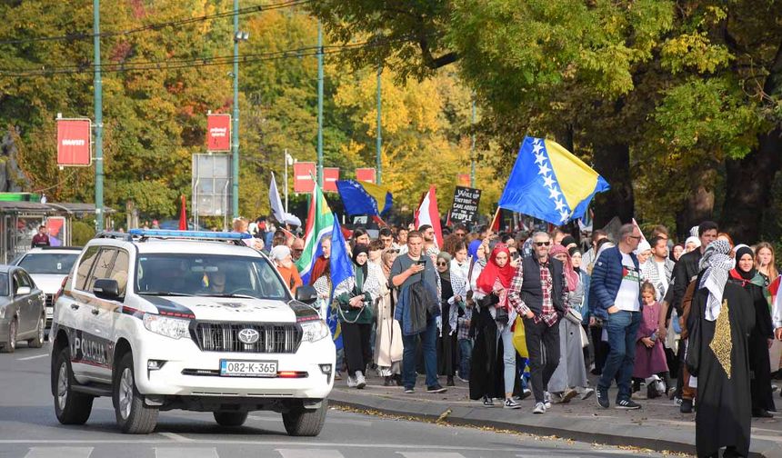 Bosna Hersek'te İsrail'in Gazze'ye saldırıları protesto edildi