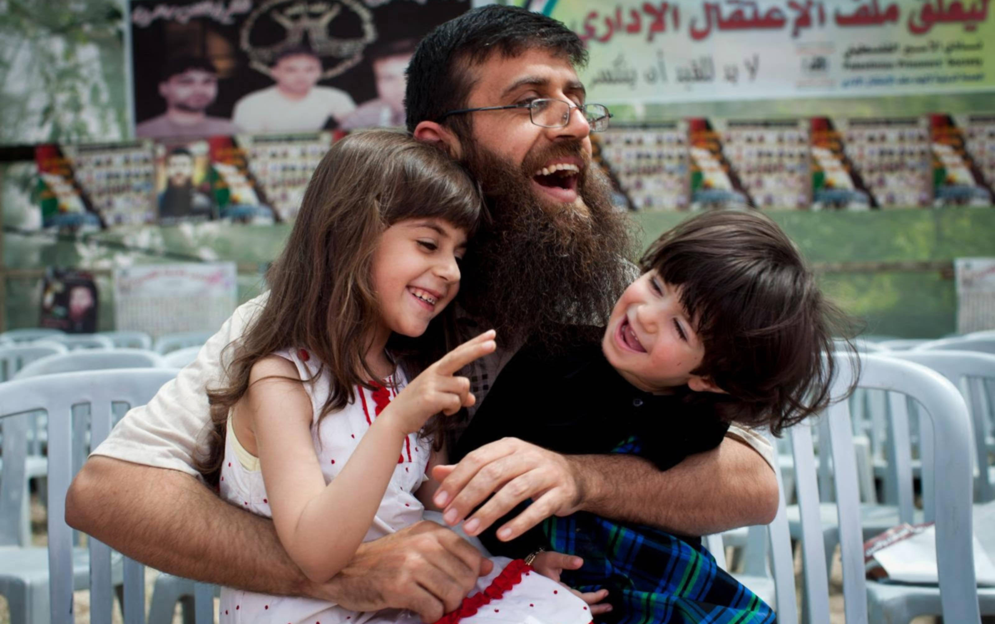 Khader Adnan Plays With Daughters Arraba West Bank 2012 Oren Ziv